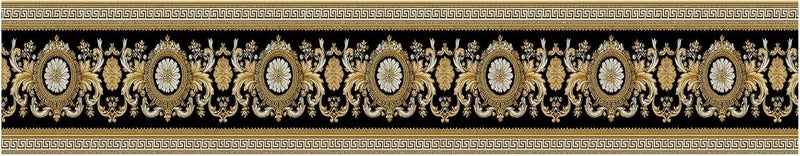 IOHEFY Black Gold Wallpaper Border 196x4 Inch Peel and Stick Wall Border Self Adhesive Luxury Baroque Design Removable Vinyl Trim for Living Room Bedroom Bathroom Kitchen Cabinet Decoration - Image 2